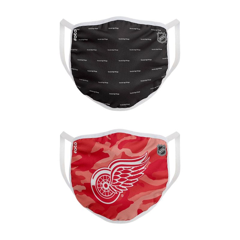 NHL Detroit Red Wings Adult Face Covering 2pk