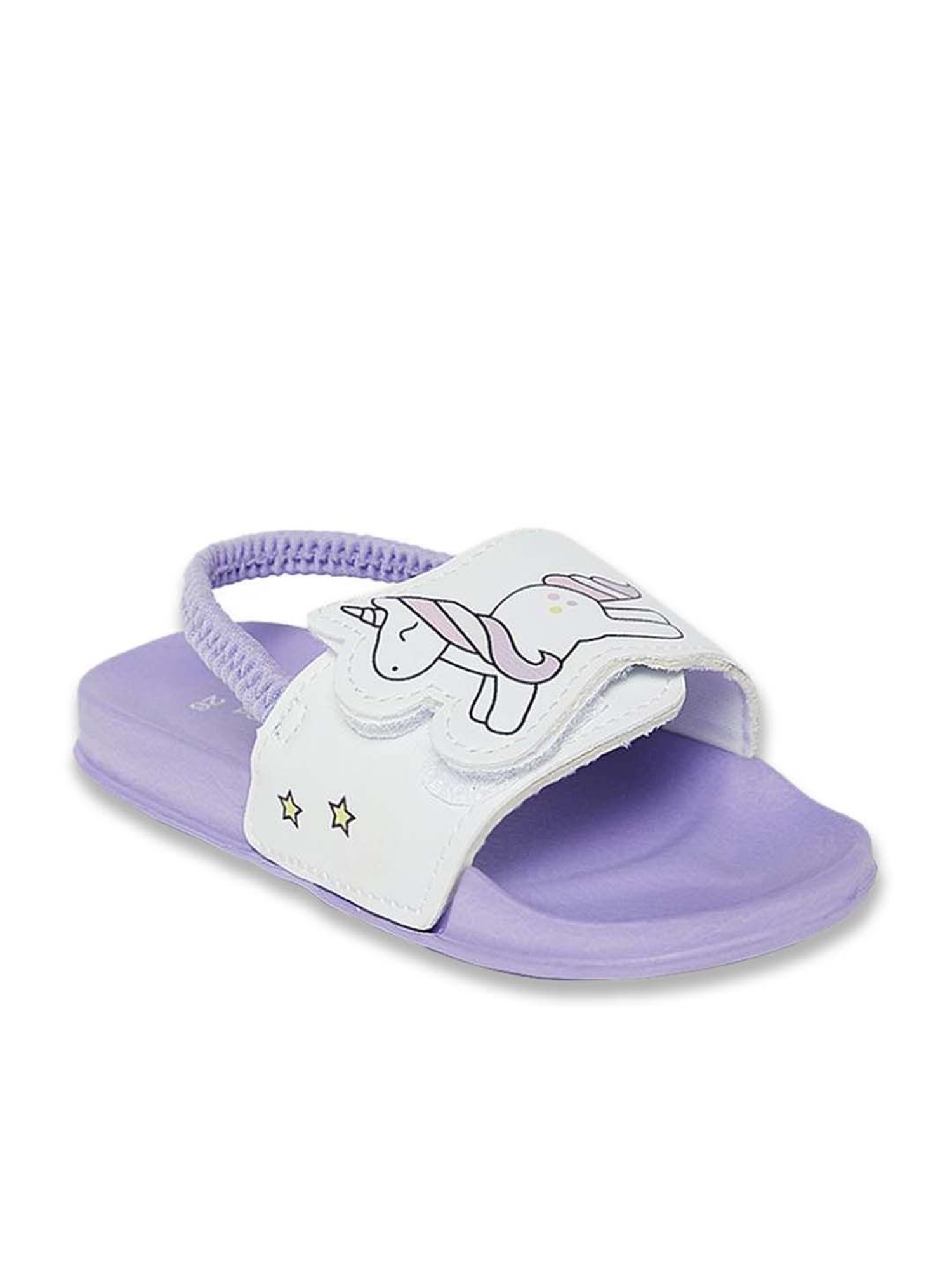 Pantaloons Junior White & Blue Back Strap Sandals