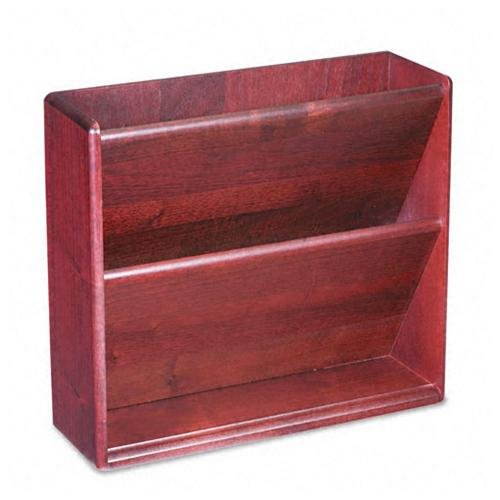 Hardwood Double Wall File, Letter, Two Pocket, Mahogany