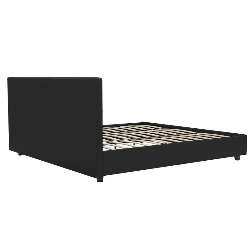 King Dalia Faux Leather Upholstered Bed Black - Room & Joy