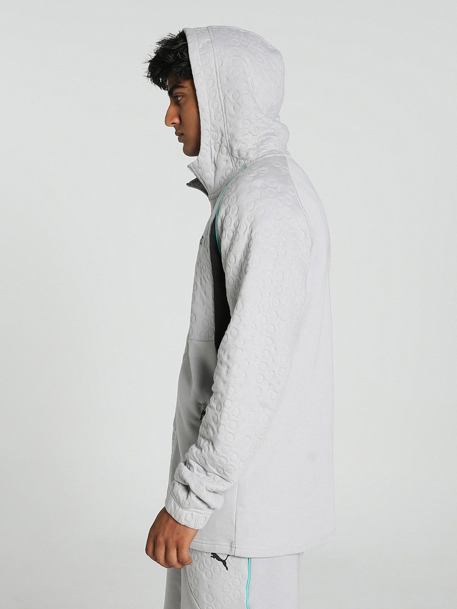 Puma Grey Regular Fit Hooded Jacket