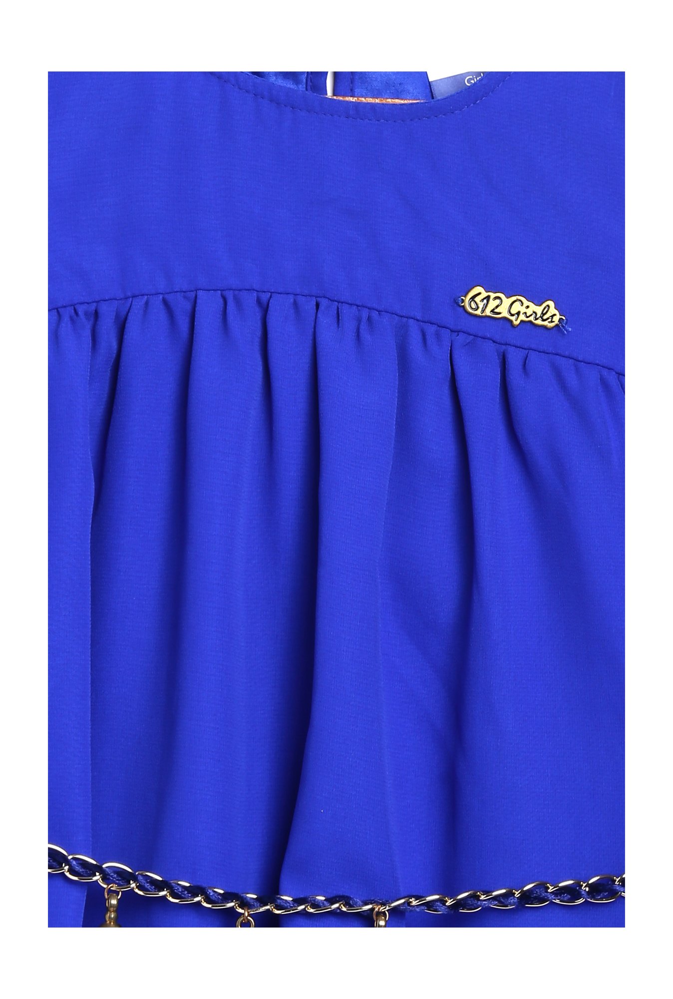 612 League Kids Blue Solid Dress