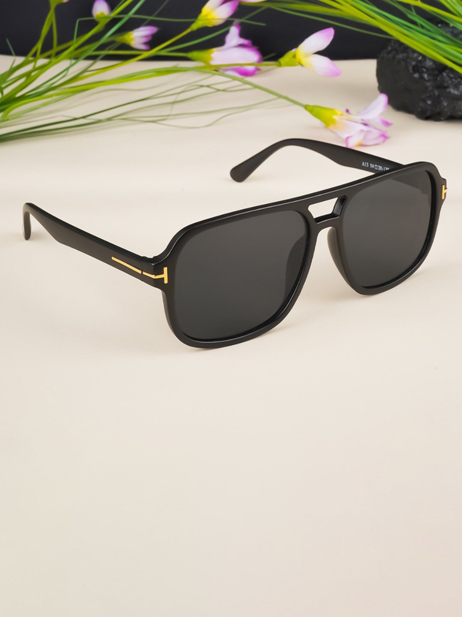 Voyage Black Wayfarer UV Protection Unisex Sunglasses