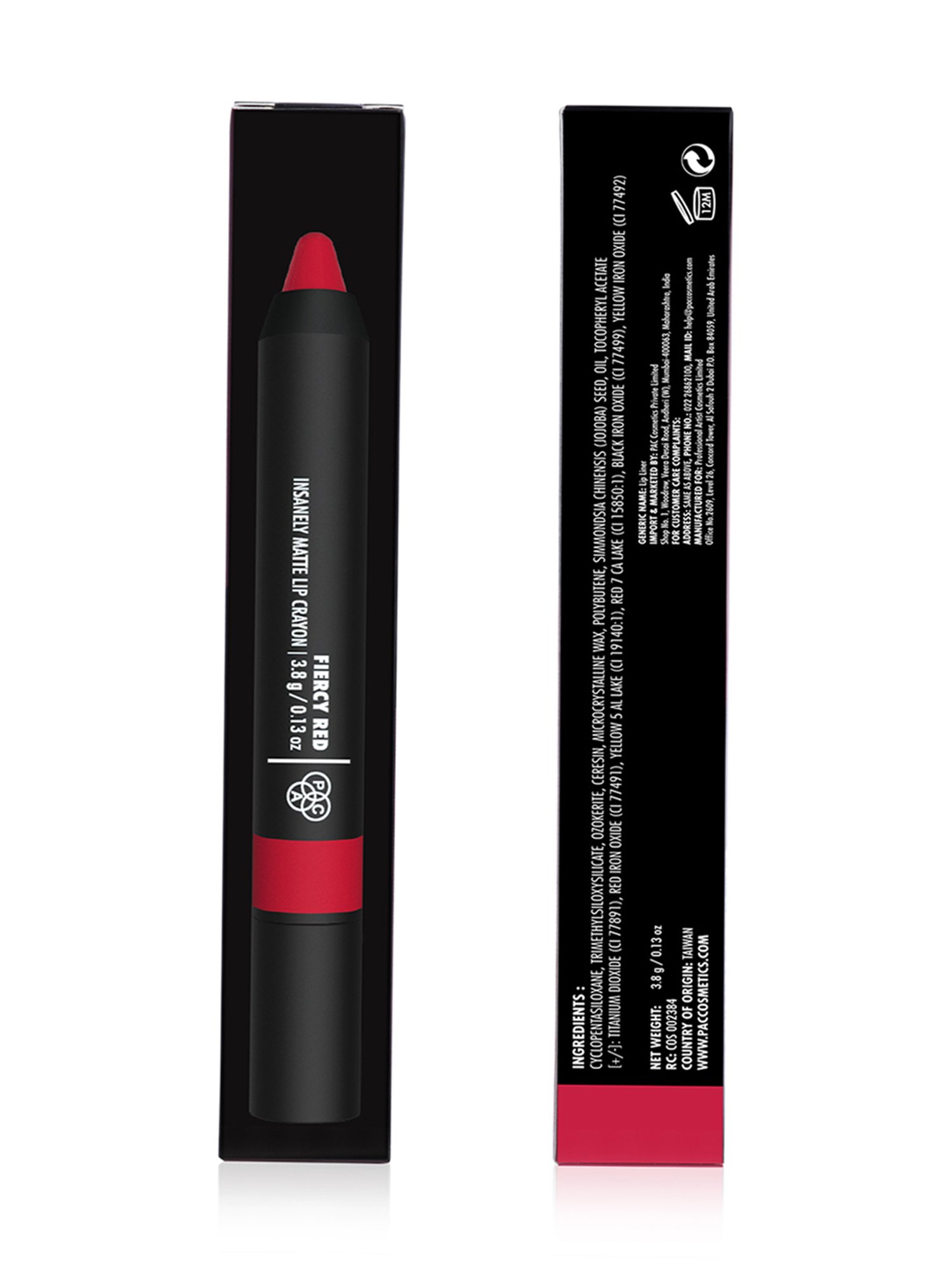 Lenphor Matte Show-Off Lip Crayon Cupid Red - 2.8 gm
