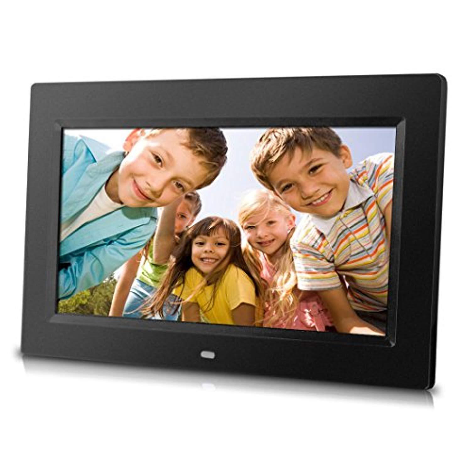 10inch digital photo frame black, hiresolution, various transitional effects, slide show,interval time adjustable, plug in a sd card or flash drive to access and display your photos.