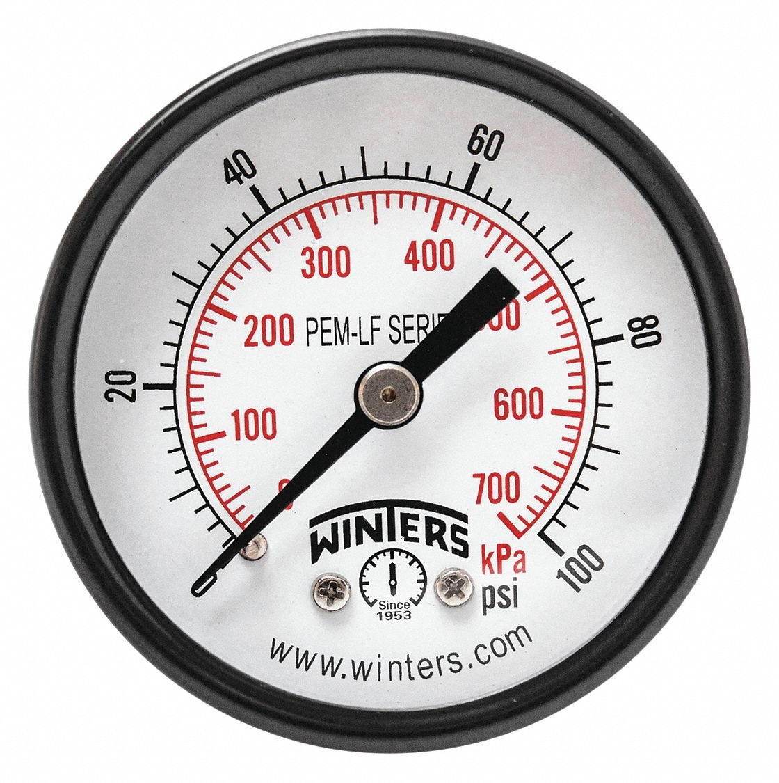 Winters 2" Lead Free Pressure Gauge, 0 to 100 psi   PEM1407LF