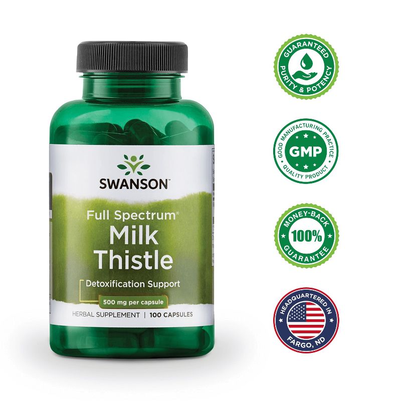 Swanson Milk Thistle Seed Capsules, 1000 mg, 50 Count