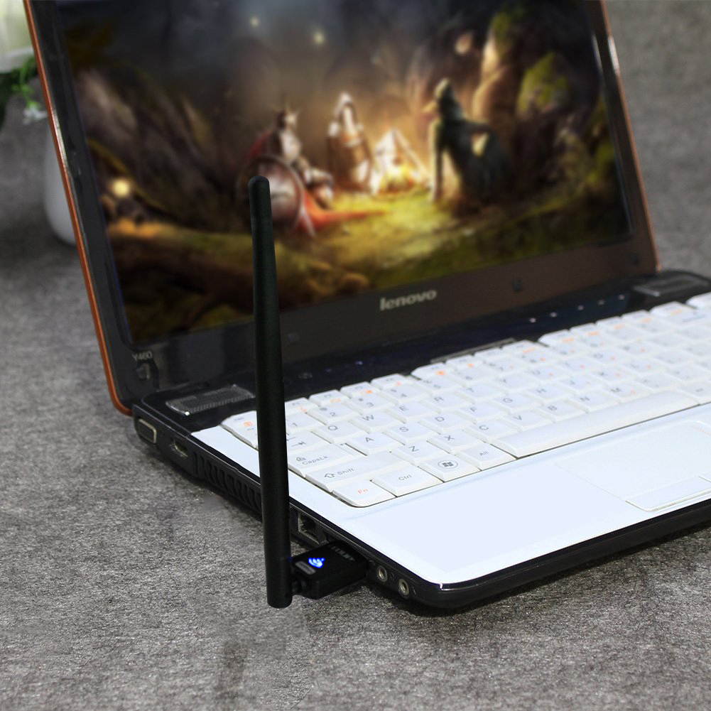 Mini Wireless Adapter with External 802.11N 150 Mbps Antenna Supports Soft AP for Fast Wireless LAN