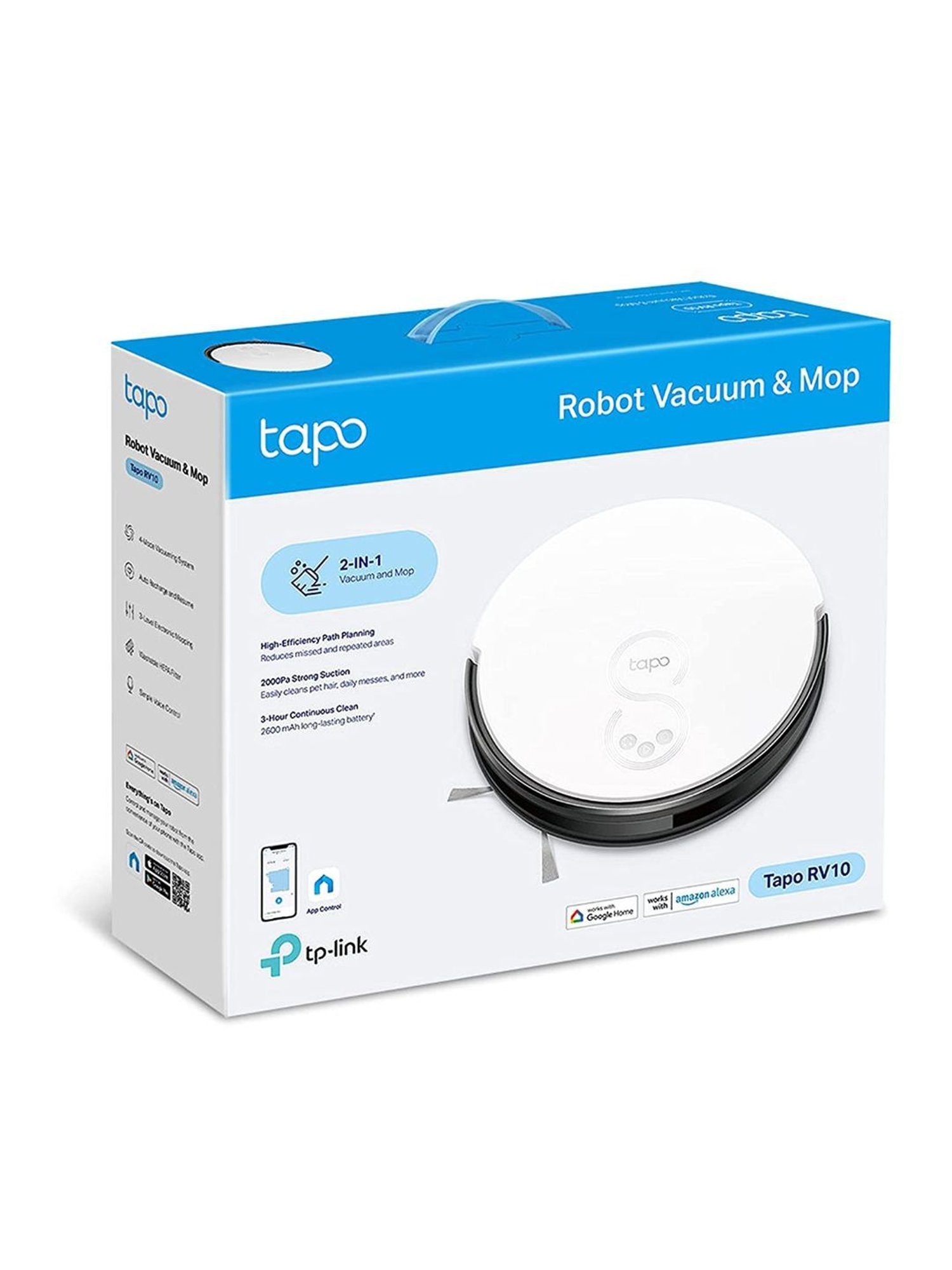 TP-Link Tapo RV10 2-in-1 Robotic Vacuum Cleaner & Mop (White)