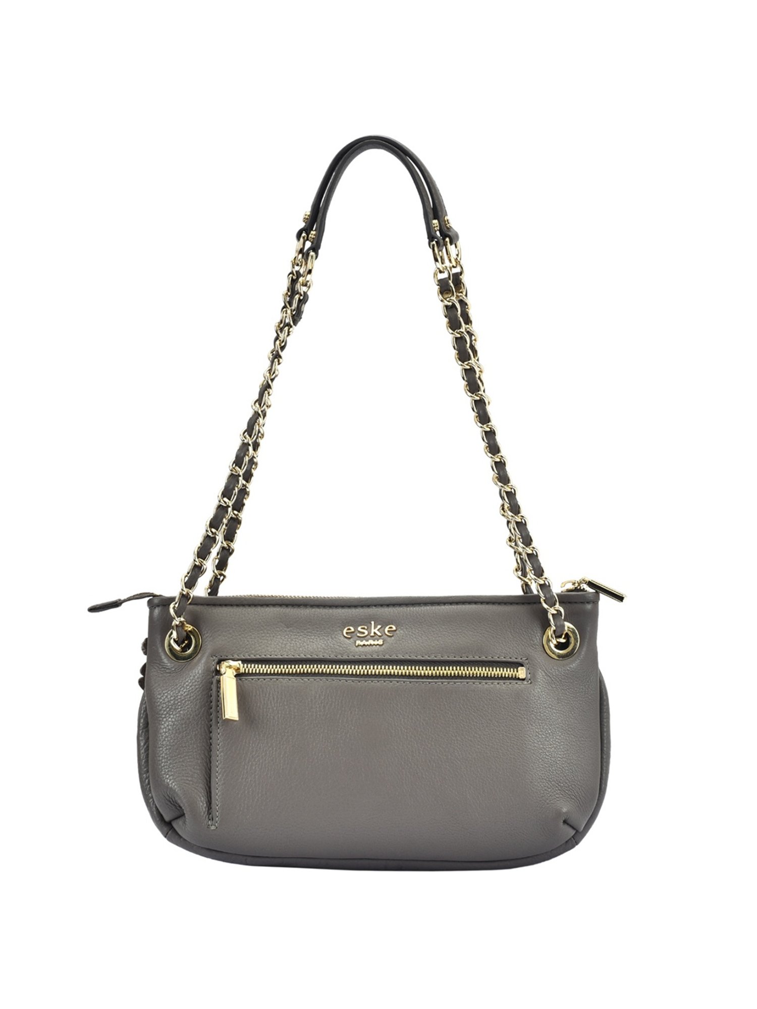 Eske Nabilo Grey Embellished Medium Shoulder Handbag
