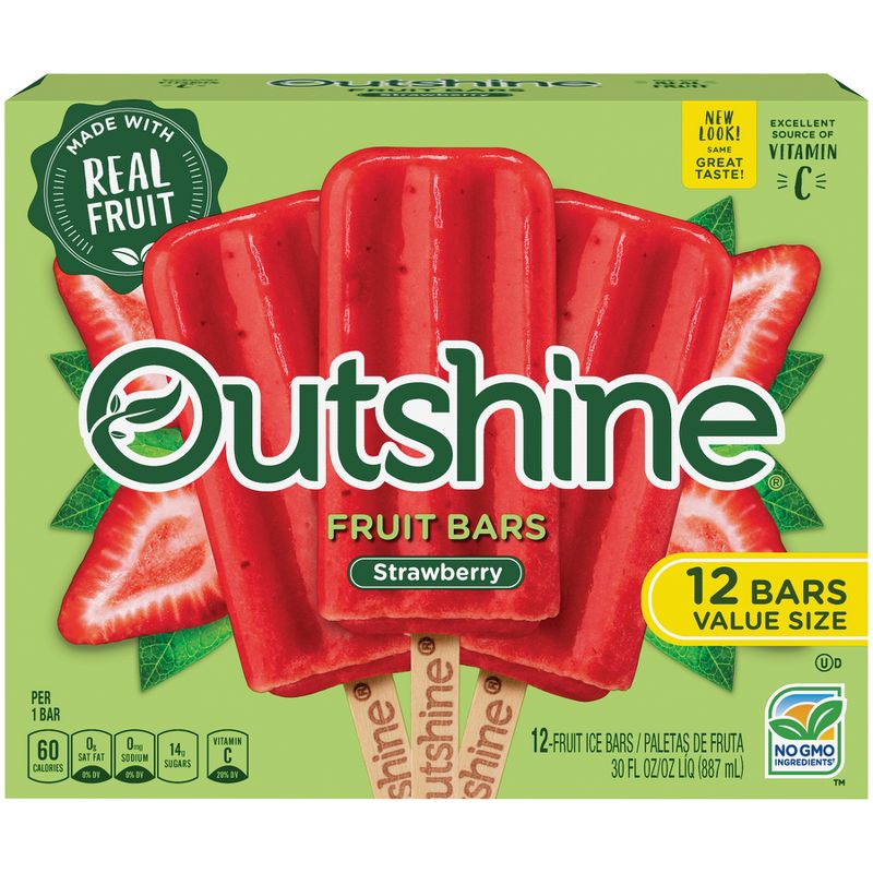 Outshine Strawberry Frozen Fruit Bar - 12ct