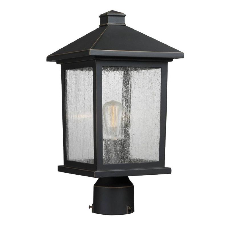 1 Light Outdoor Post Mount Oil Rubbed Bronze - Aurora Lighting