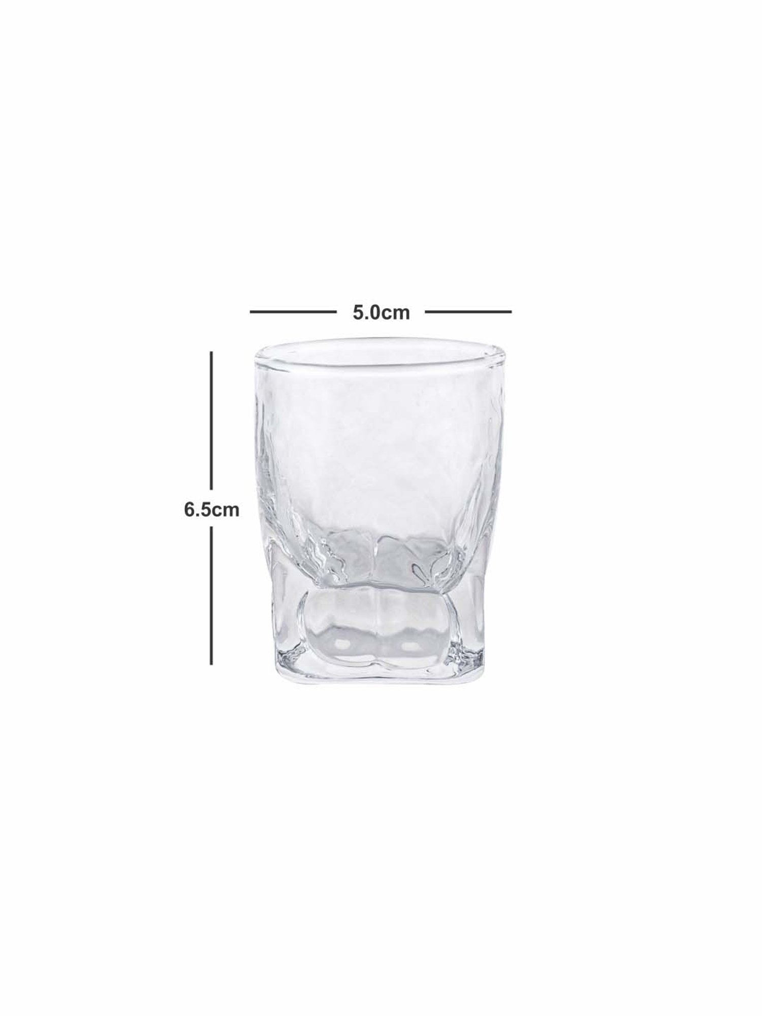 Goodhomes DUROBOR Transparent Glass Quartz Shot Glasses (70 ml) - Set of 6