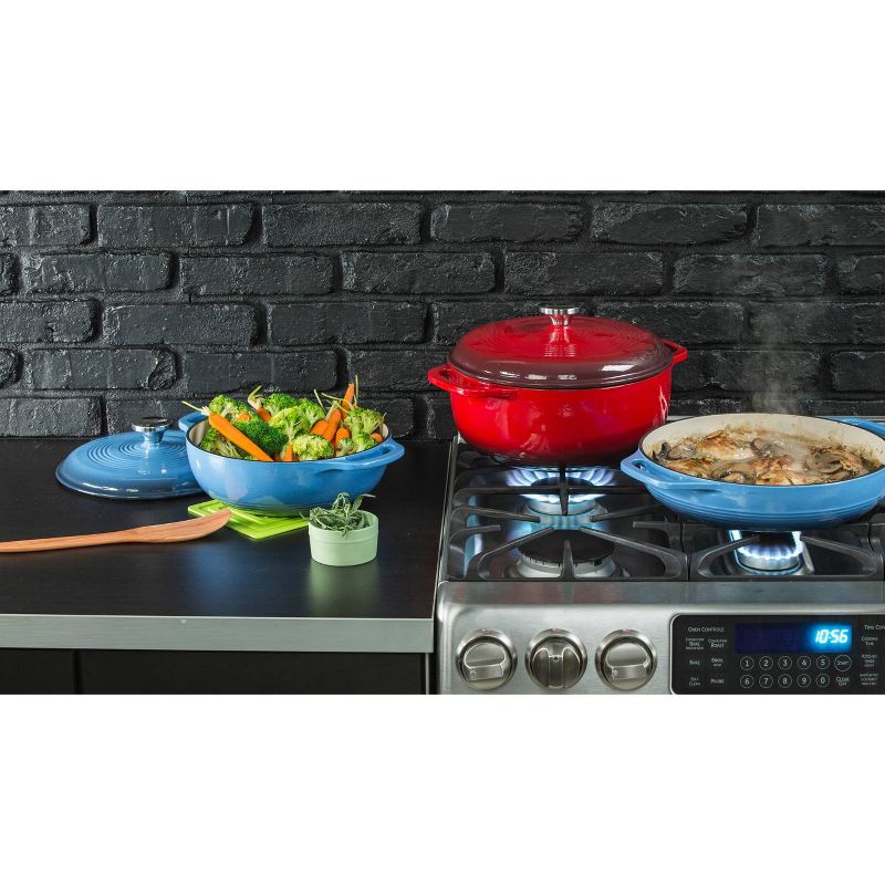 Lodge 7.5qt Cast Iron Enamel Dutch Oven Red