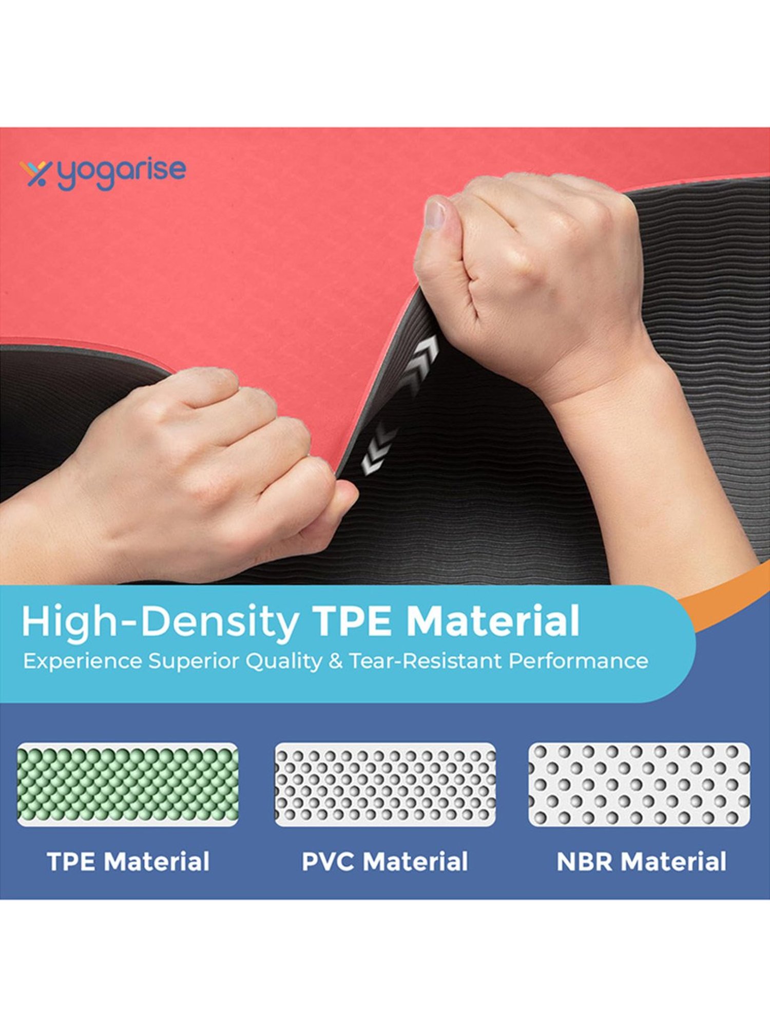 Yogarise Yoga Mat with Carry Bag & Strap (Red) Size - 6mm