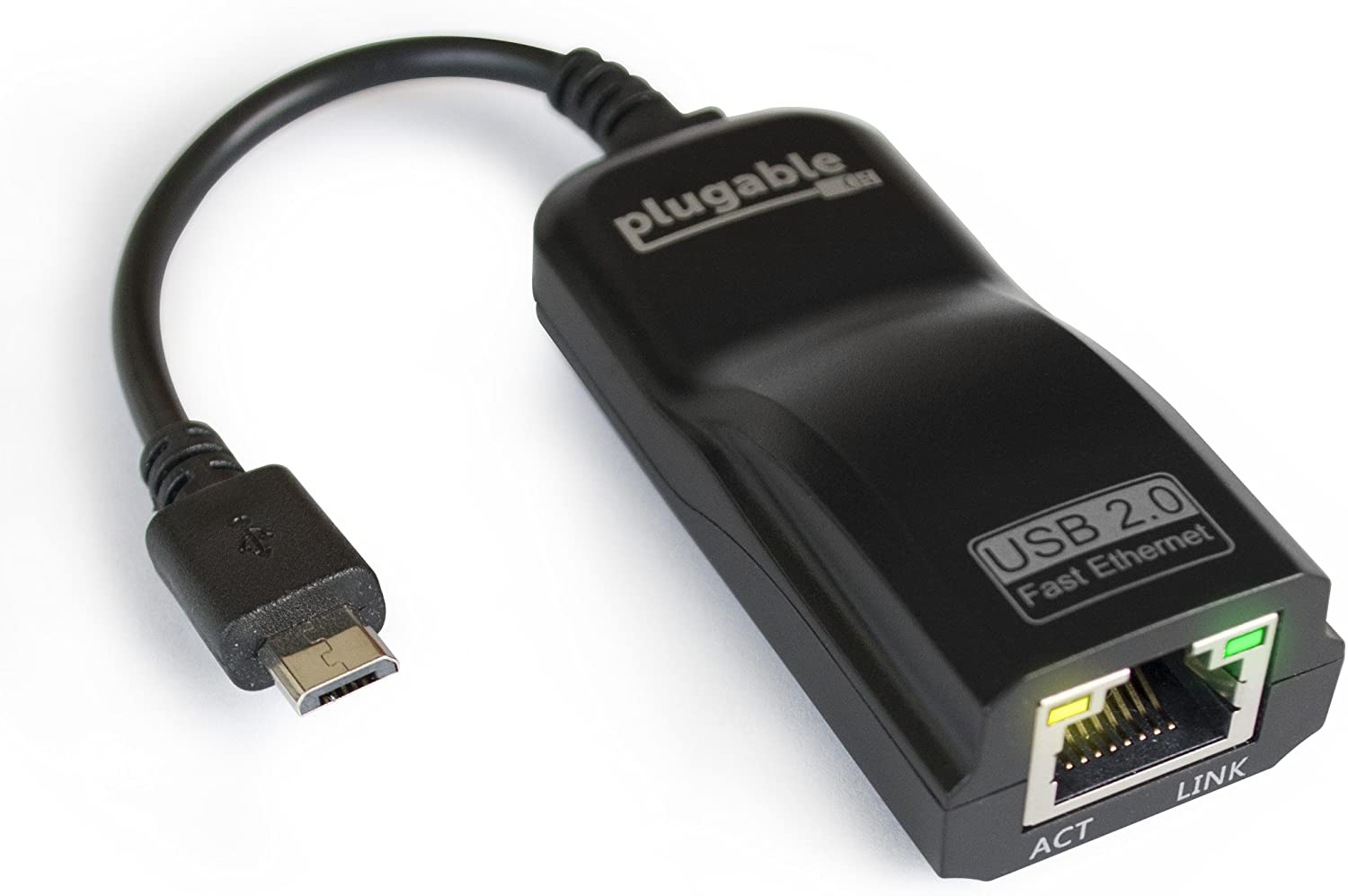 Plugable USB 2.0 OTG Micro-B to 100Mbps Fast Ethernet Adapter Compatible with Windows Tablets, Raspberry Pi Zero, and Some Android Devices (ASIX AX88772A chipset)
