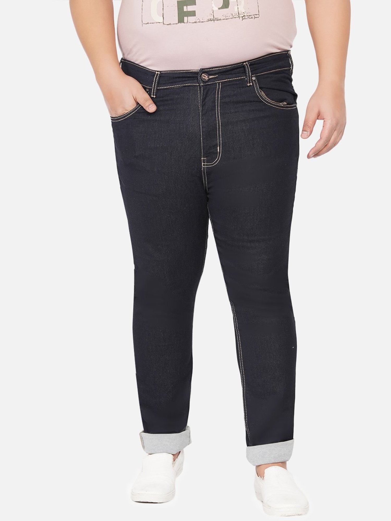 John Pride Dark Blue Regular Fit Plus Size Jeans