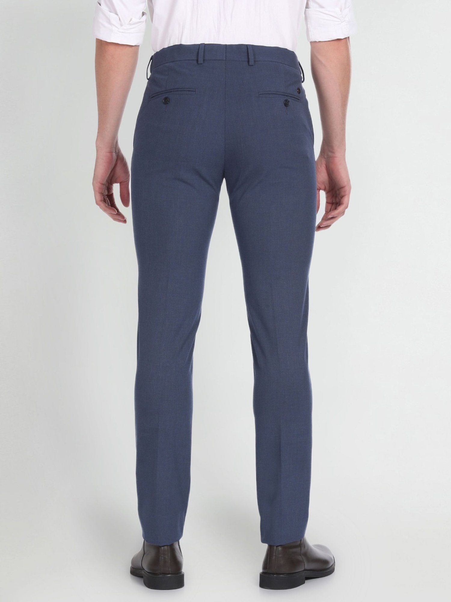 Arrow Blue Slim Fit Trousers