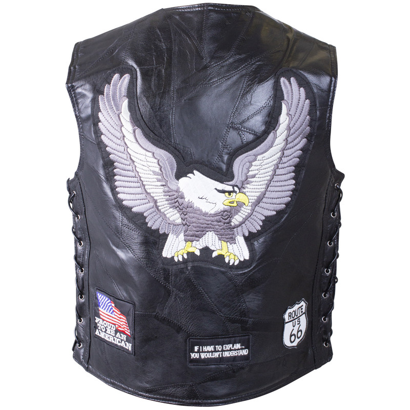 Diamond Plate™ Rock Design Genuine Buffalo Leather Vest