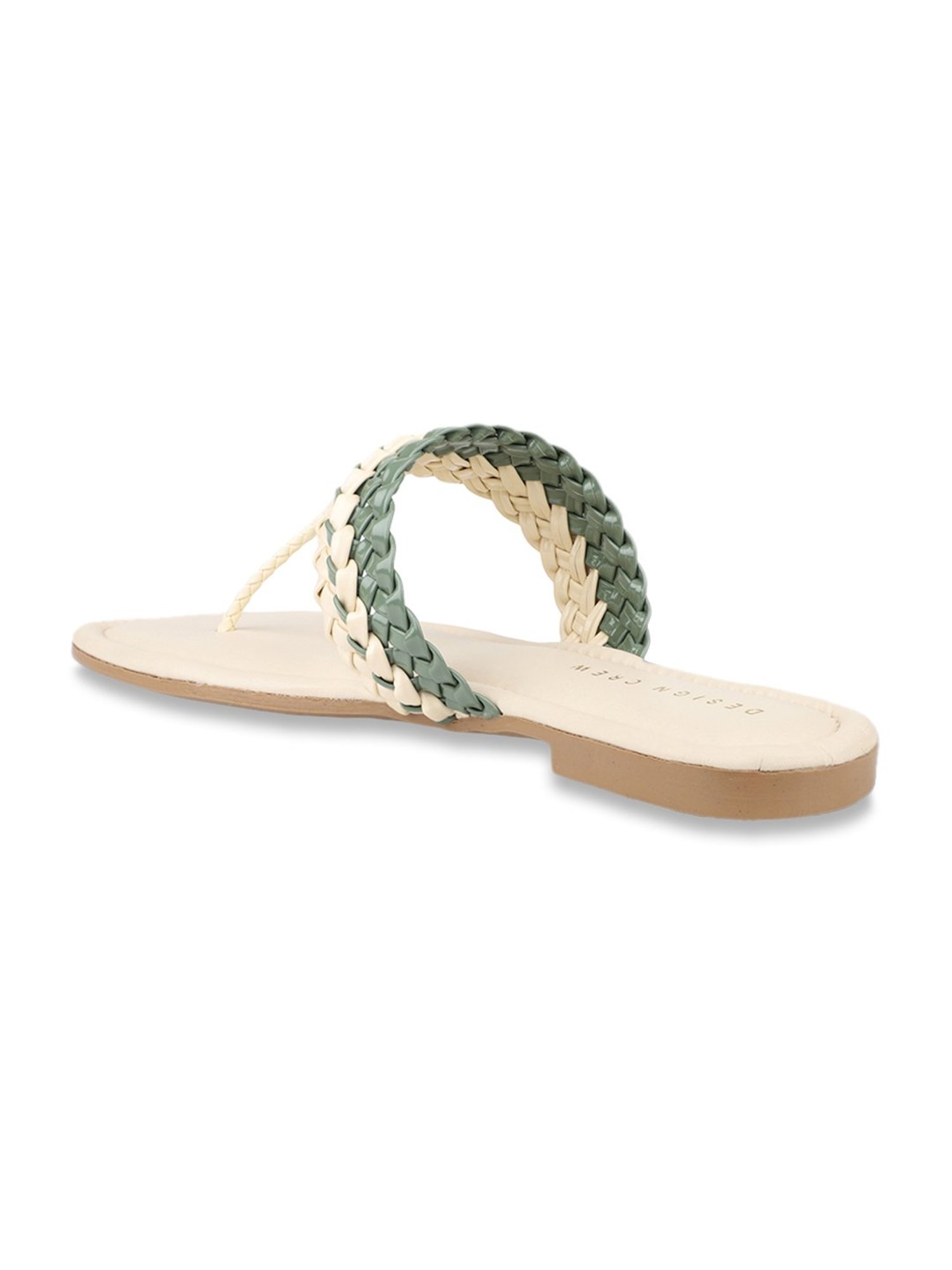 Design Crew Women's Beige T-Strap Sandals