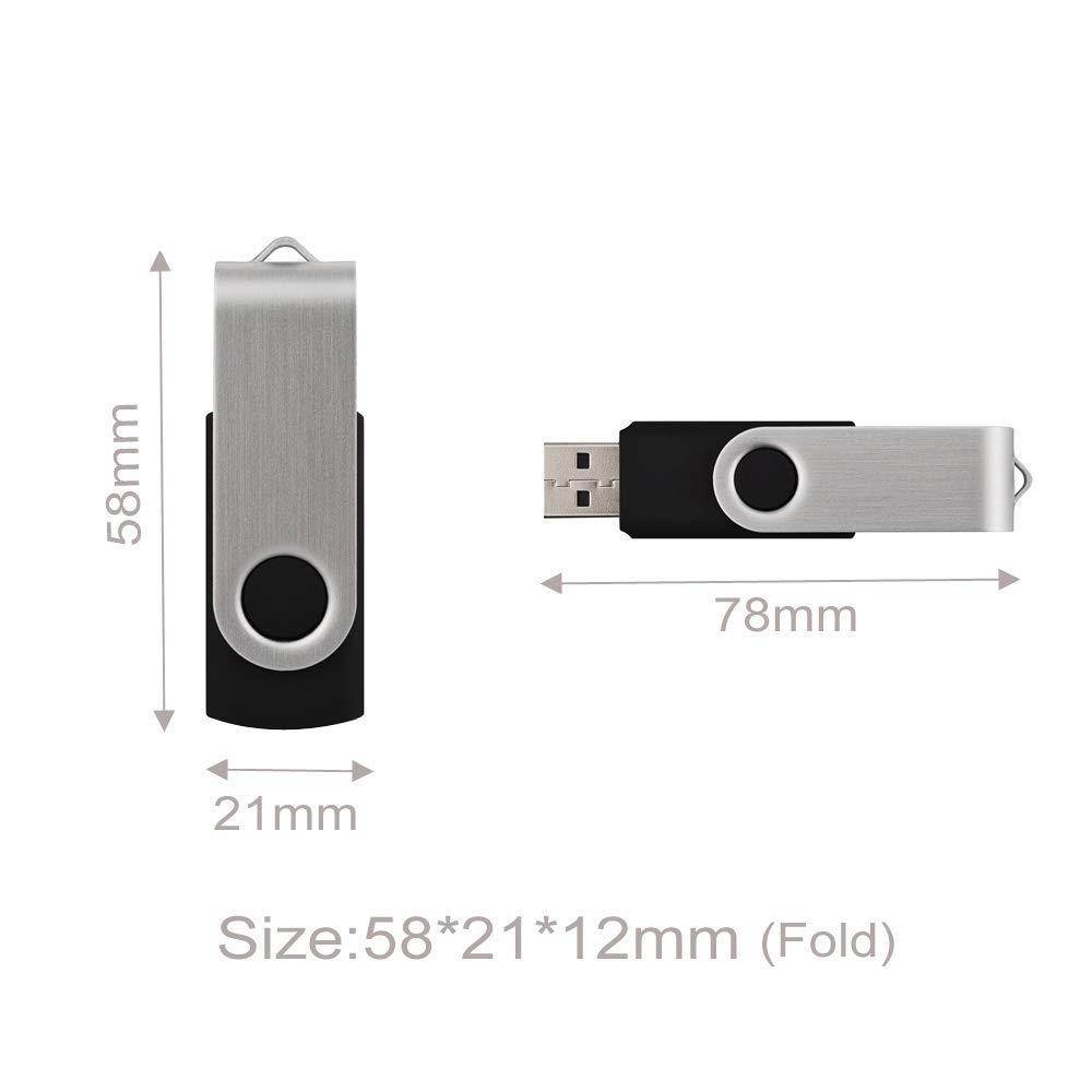 Aiibe 10pcs 32GB USB Flash Drives Memory Stick Thumb Drives Black