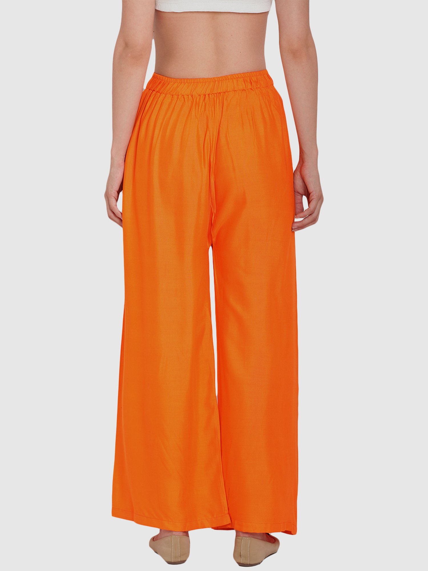 TAG 7 Red & Orange Cotton Palazzos - Pack of 2