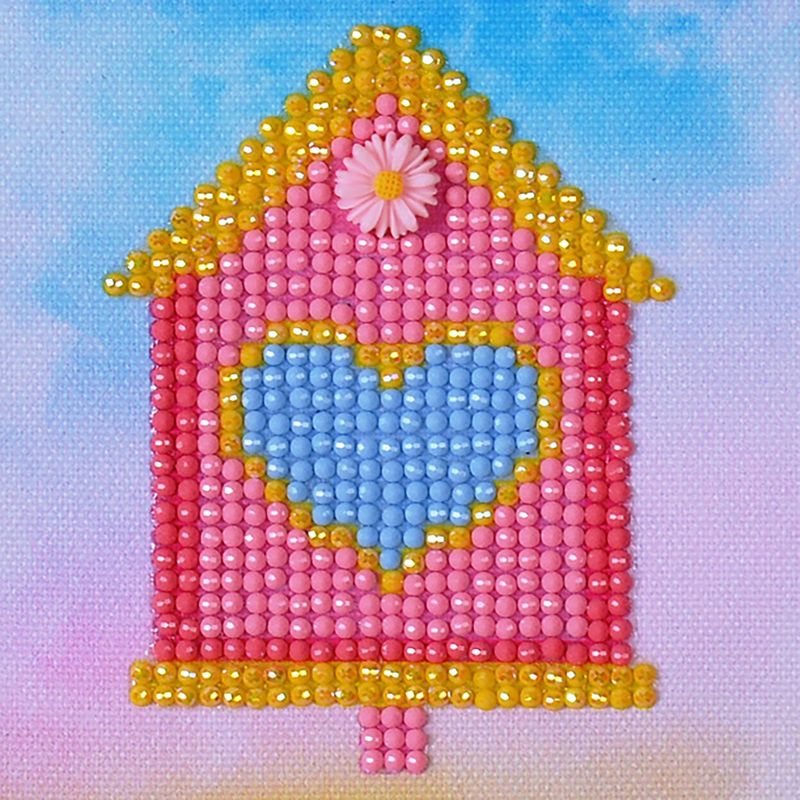 Diamond Dotz Diamond Embroidery Facet Art Kit 4"X4"-Home Sweet Home W/Frame