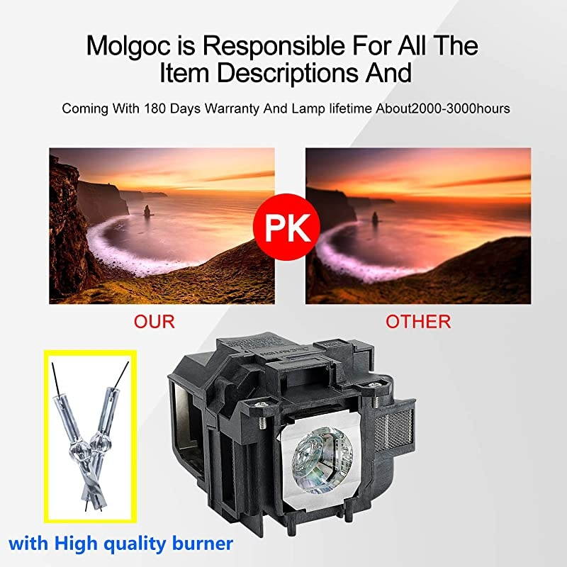 for EPSON ELPLP78 V13H010L78 EHTW490 EBX18EBX24 EHTW5100 EHTW5200 EHTW570 powerlite 965 Projector Replacemet Lamp by  Without Filter