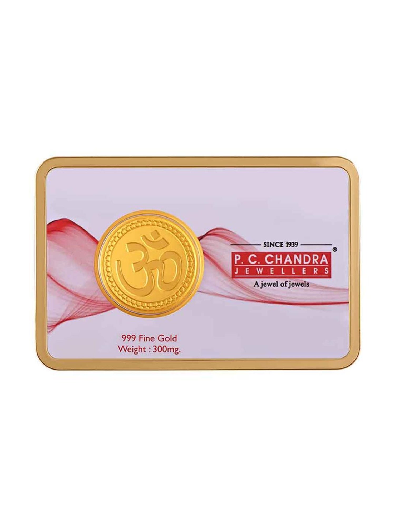 P.C. Chandra Jewellers OM-Inscribed 24k (999) 0.3gm Yellow Gold Foil Coin