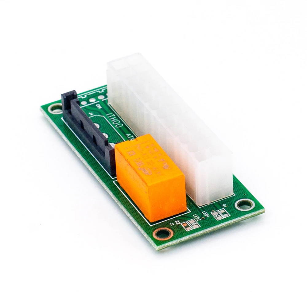 2017 Newest ATX 24Pin to Molex SATA Dual PSU Power Supply Sync Starter Extender Cable Card For BTC Miner Machine add2psu