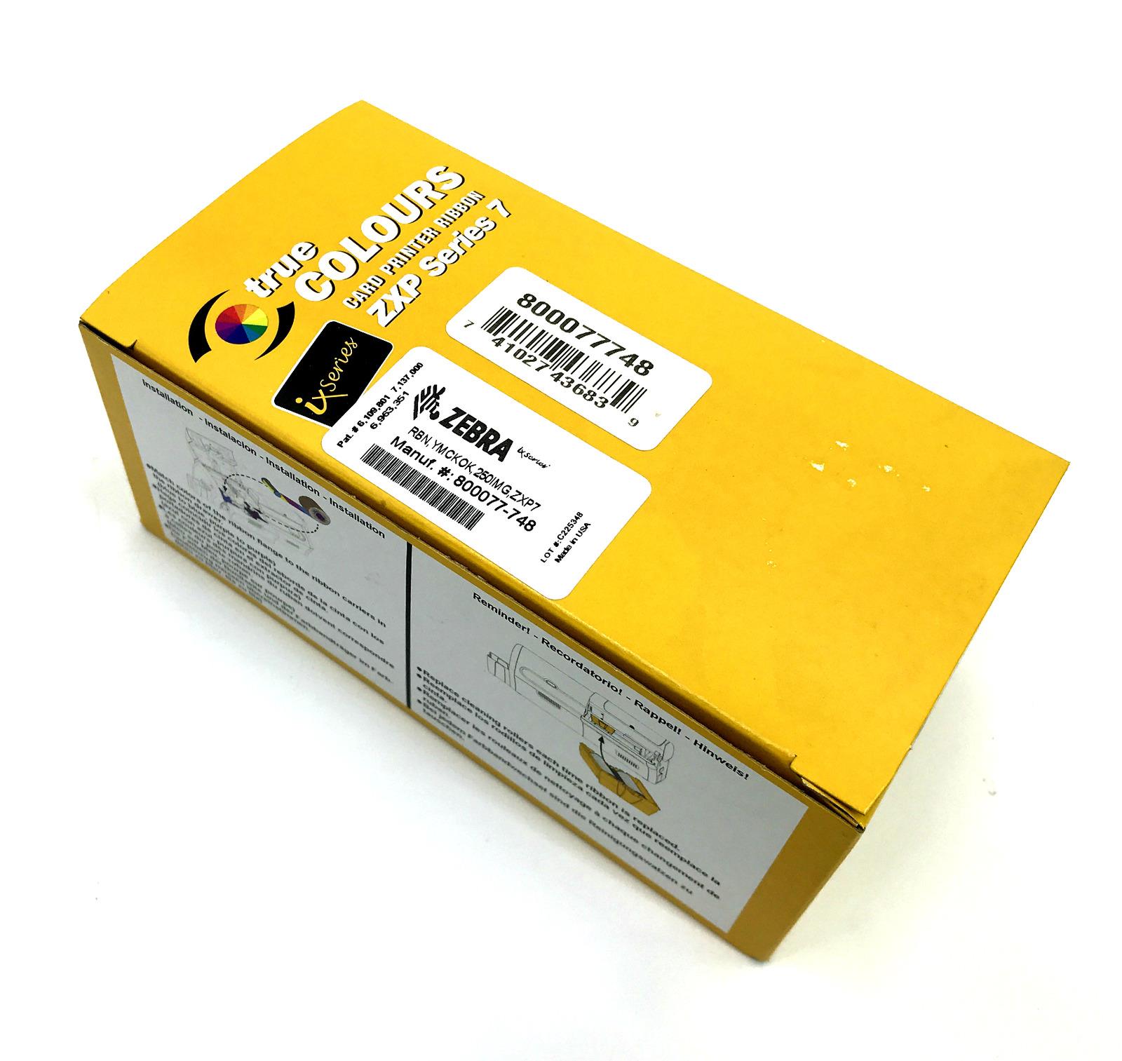 Zebra True Colours ZXP Series 7 Card Printer Ribbon 800077-742 YMCKO 750 Images