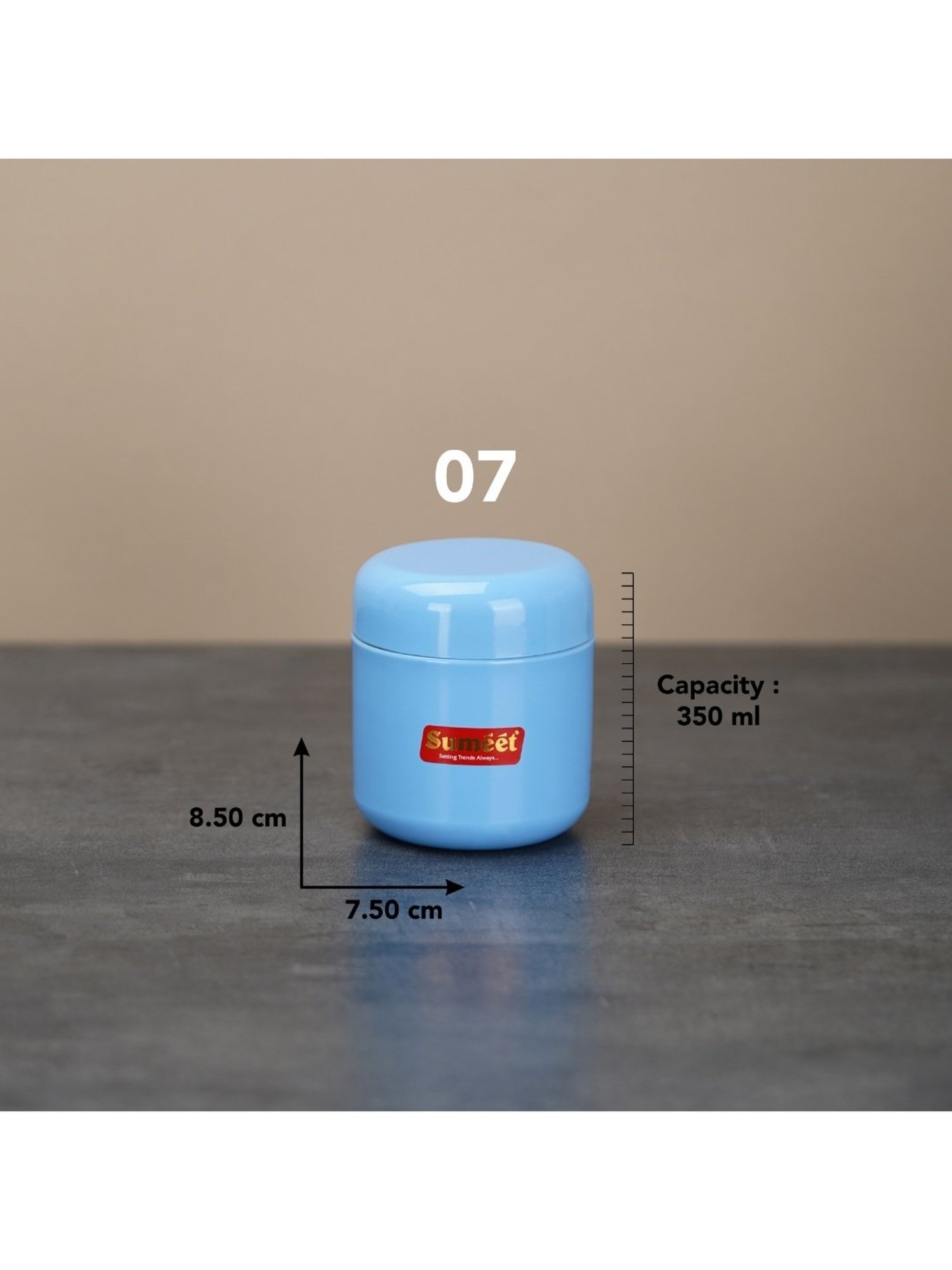 Sumeet S.S.Multi Color Small Canisters/Jars/Storage Containers set of 6Pc,350ml capacity each,7.5cm