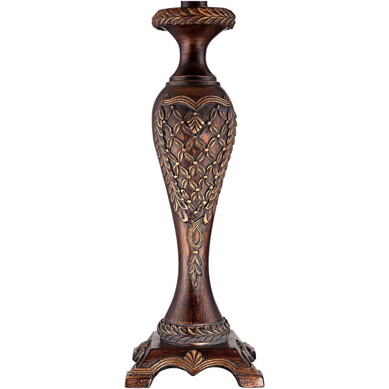 Regency Hill Hanna Bronze Candlestick Table Lamp with Table Top Dimmer