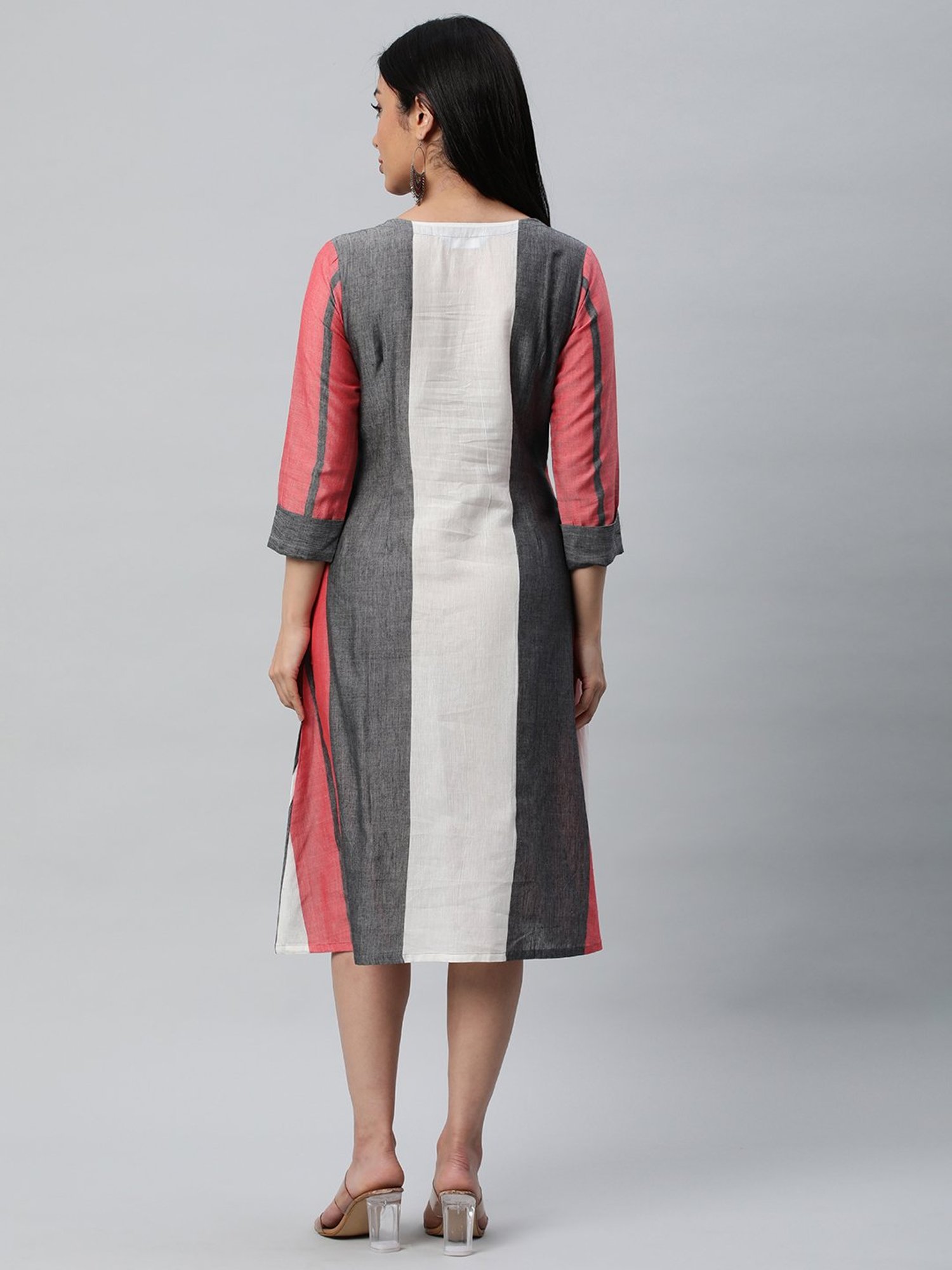 Kami Kubi Multicolor Striped A Line Dress