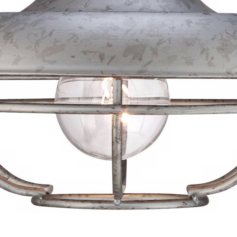 Franklin Iron Works Farmhouse Outdoor Barn Light Fixture Galvanized Steel Open Cage 9" for Exterior House Porch Patio Deck