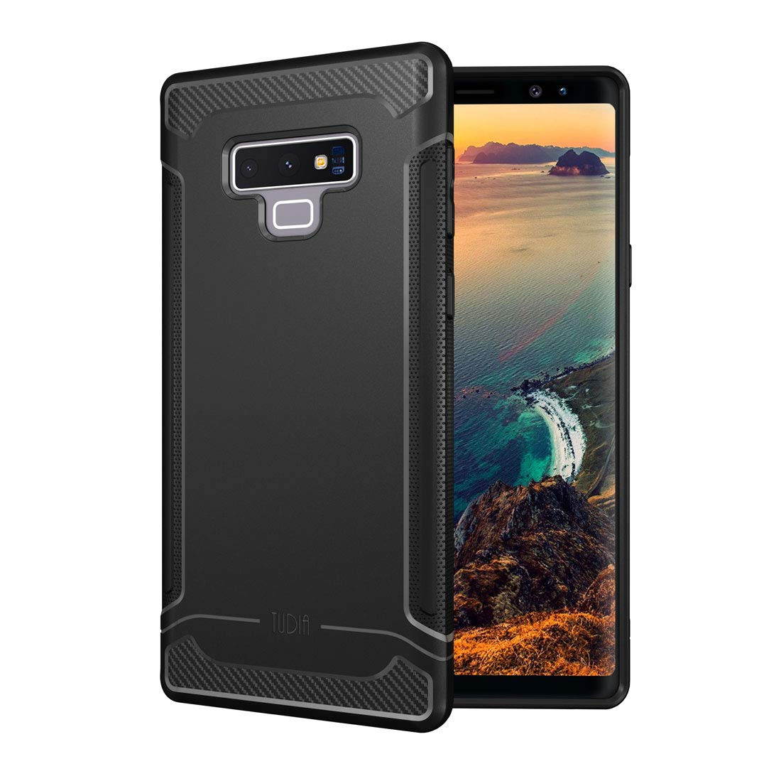 Galaxy Note 9 Case, TUDIA [Linn] Ultra Slim Lightweight Carbon Fiber Design TPU Bumper Protection Phone Cover for Samsung Galaxy Note 9 (Gray)