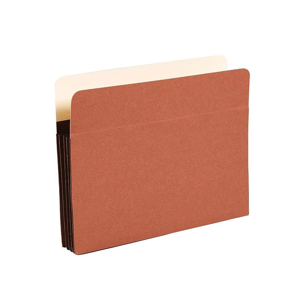 Staples 3-1/2" Heavy-Duty Expanding Pockets Letter Size Brown 10/BX 704358