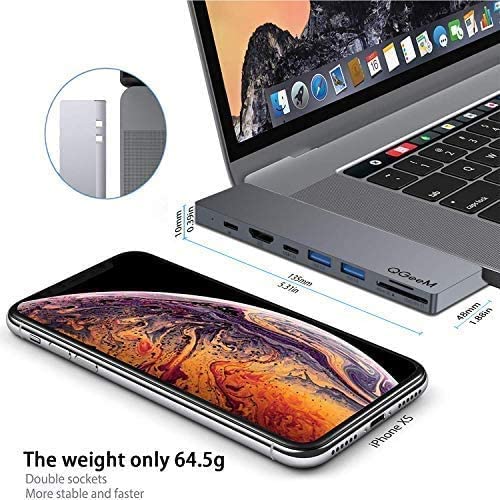USB C Hub for MacBook Pro,9 in 1 Mabook Pro Docking Station USB to Dual HDMI 4K USB C to USB 3.0 Adapter with 100W PD Charging Type C SD/TF Uhs-II Card Reader,Compatible with MacBook Pro/Air