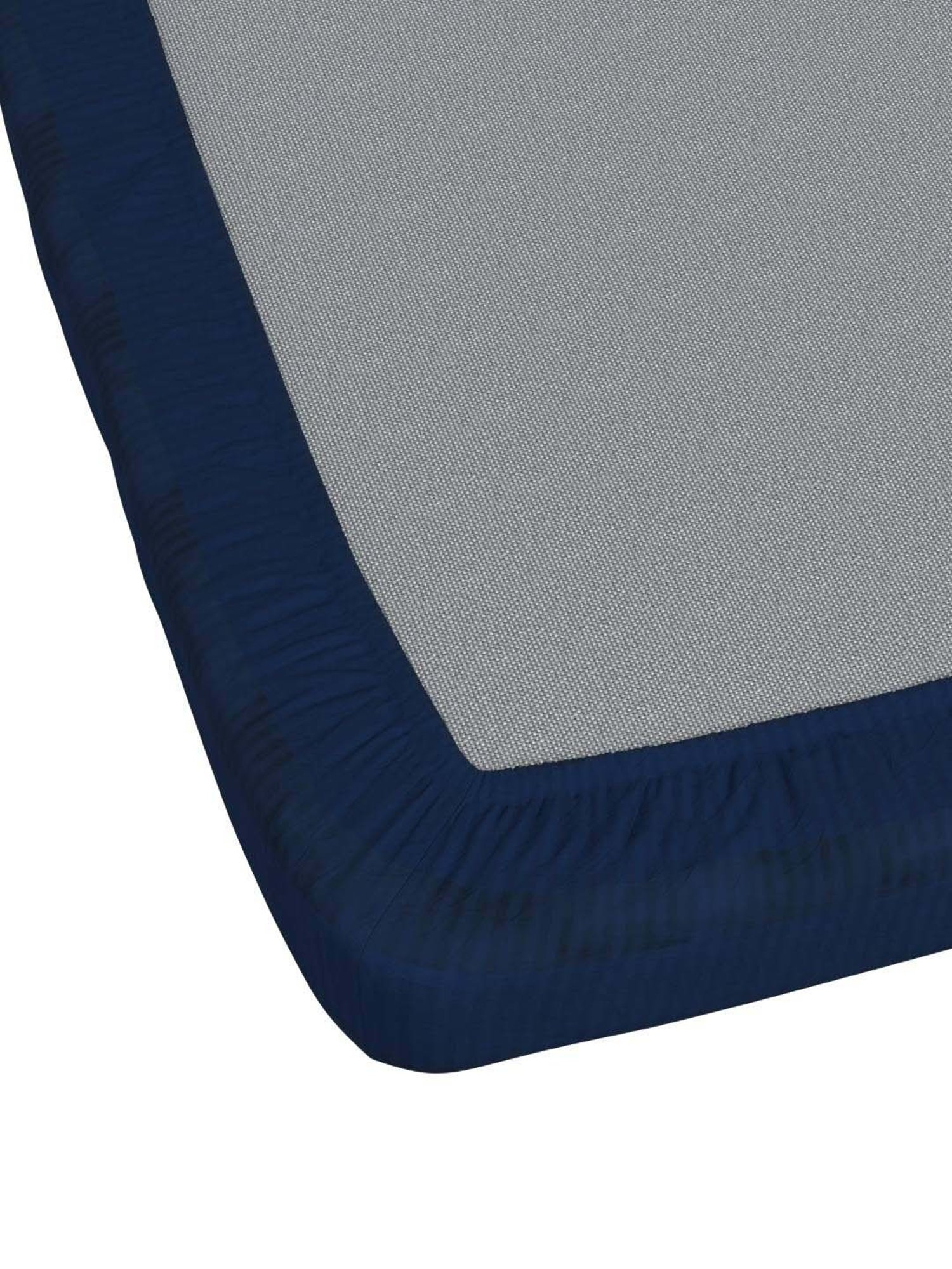 NAUTICA Hampton Blue Satin Cotton 210 TC King Fitted Bedsheet with 2 Pillow Cover