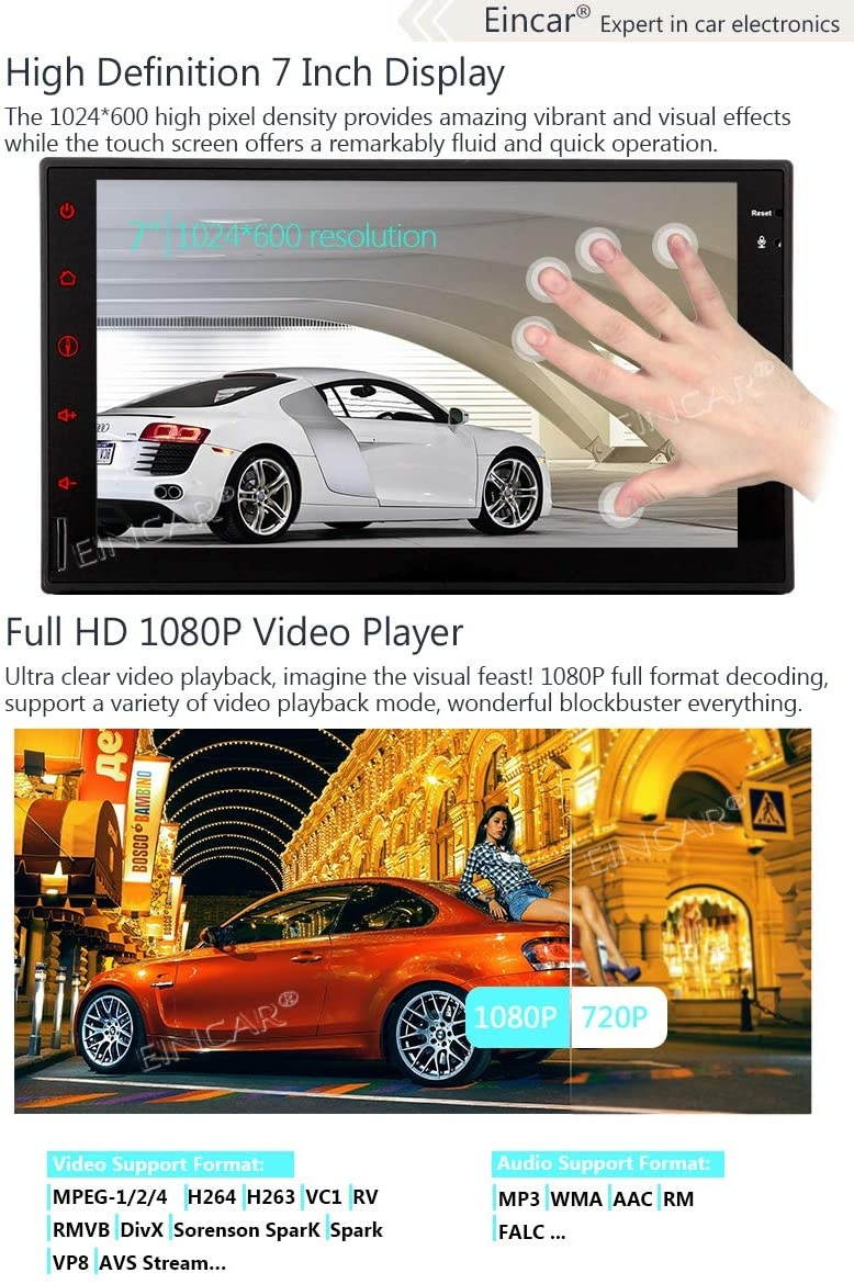 Newest Android 8.1 Oreo OS 2 Din Car Stereo System Autoradio Bluetooth in Dash GPS Navigation Corloful Key Ligths Car Tablet Double Din Audio Video Player Cam-in WiFi Mirrorlink