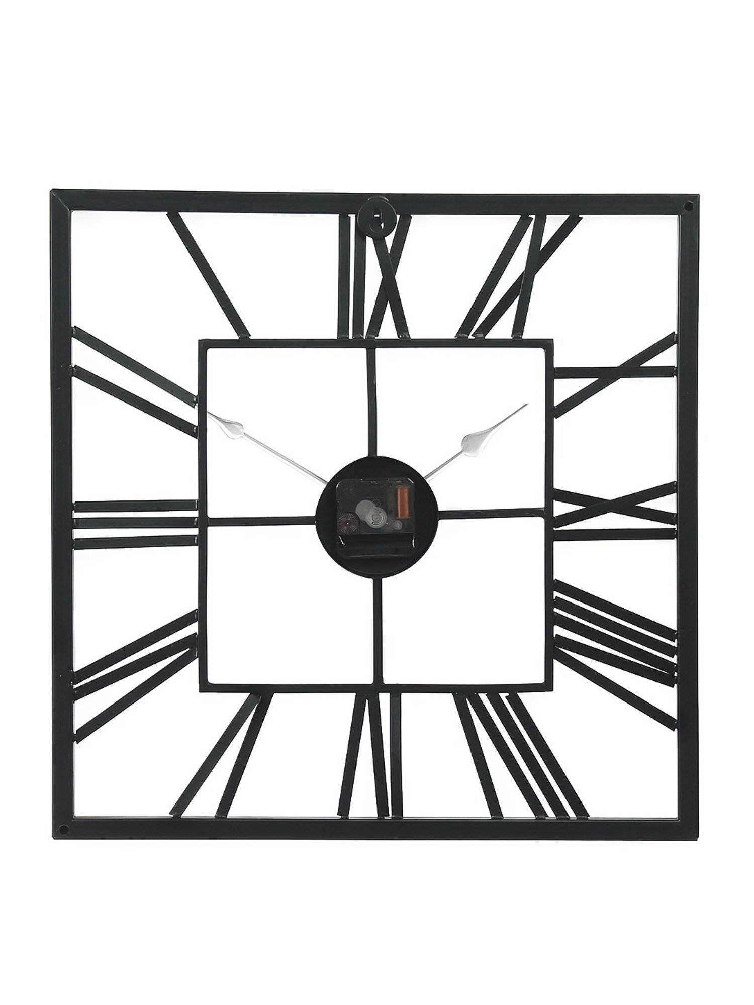 CHRONIKLE Classic Square Black Iron Wall Clock