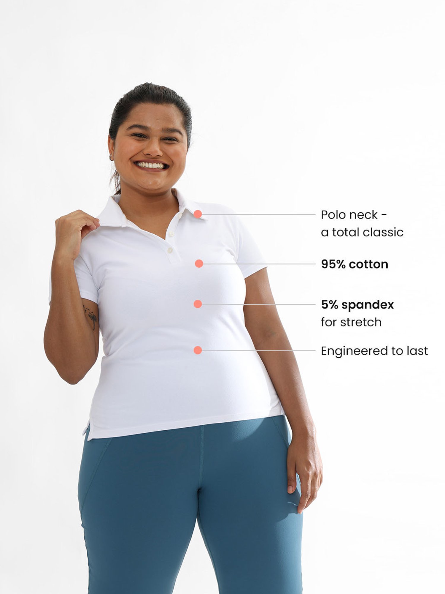 BlissClub Women White The Last Tee - Polo Neck