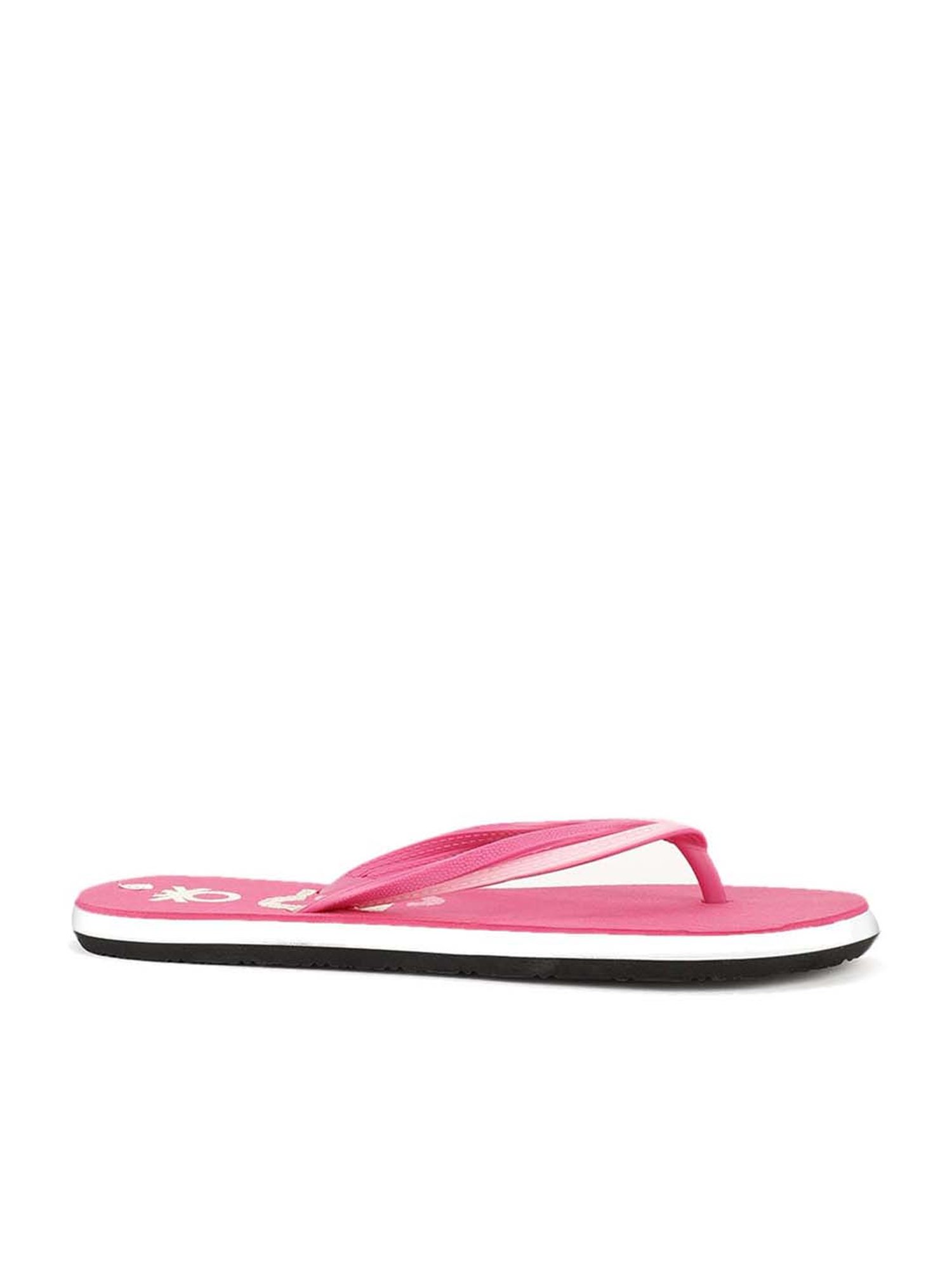 United Colors of Benetton Women's Fuchsia Pink Flip Flops