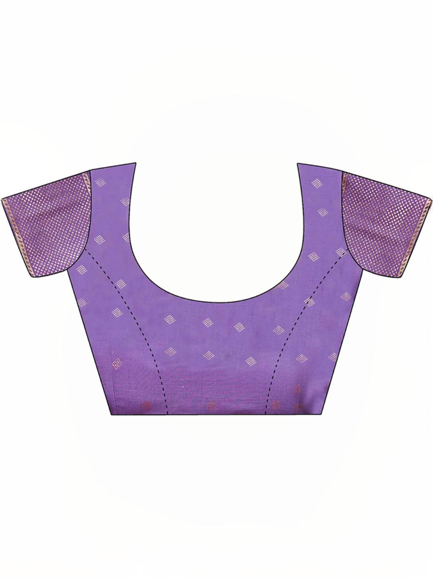 Satrani Purple Geometric Print Saree With Unstitched Blouse