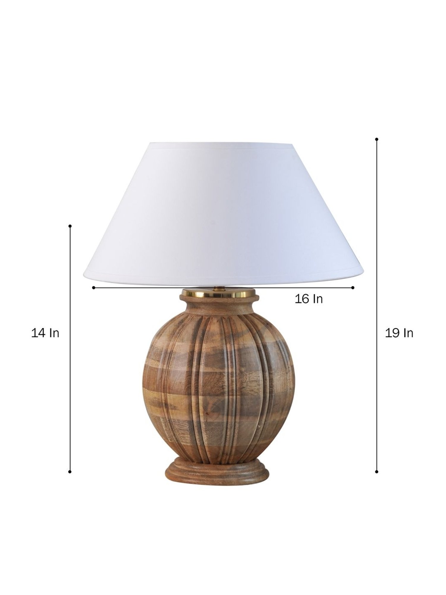 Kapoor Lamp Shades Natural Wood Astros Carved Cotton Shade Table Lamp