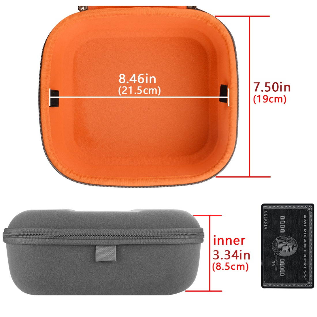 Geekria UltraShell Case for Sennheiser, AKG, FOCAL, Beyerdynamic, Behringer Headphones, Replacement Protective Hard Shell Travel Carrying Bag with Accessories Storage (Grey)