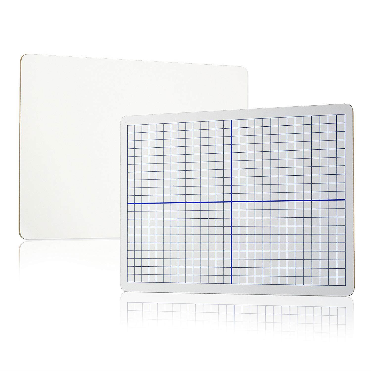 12 Pack Dry Erase XY Axis Lap Board 9&rdquo;X12&rdquo; | Interactive Learning Coordinate Grid Whiteboard | For Student and Classroom Use, Math Board , and College Board (Double Sided)