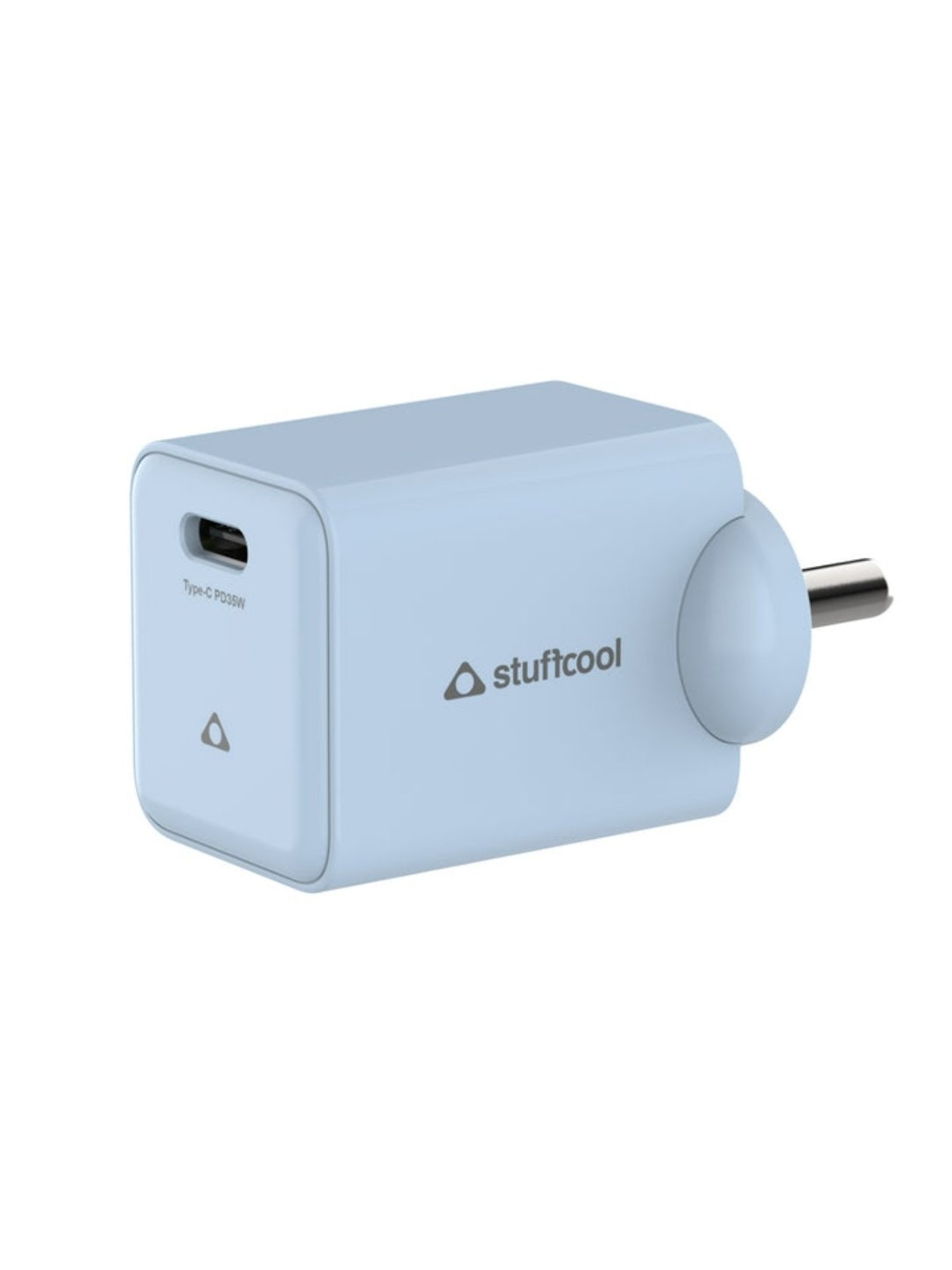 Stuffcool Pico Pro 35W GaN Single Type C Wall Charger Supports Samsung Super Fast Charging (Blue)