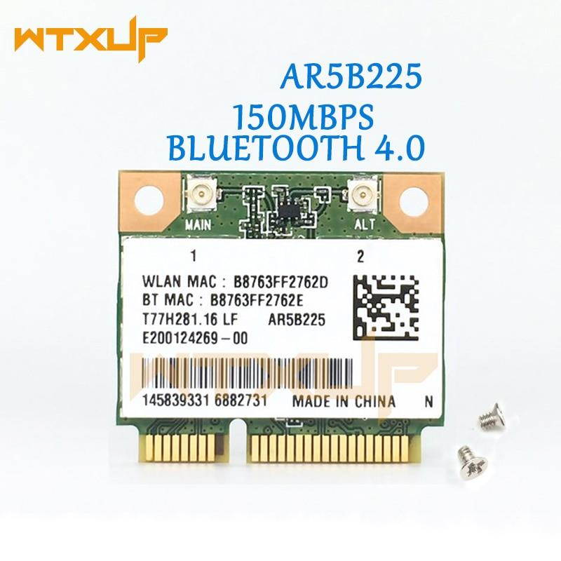 For Atheros AR5B225 150Mbps Mini PCi Express WiFi Adapter Bluetooth 4.0 BT 4.0 Wireless NETWORK CARD for Windows 7/8/10