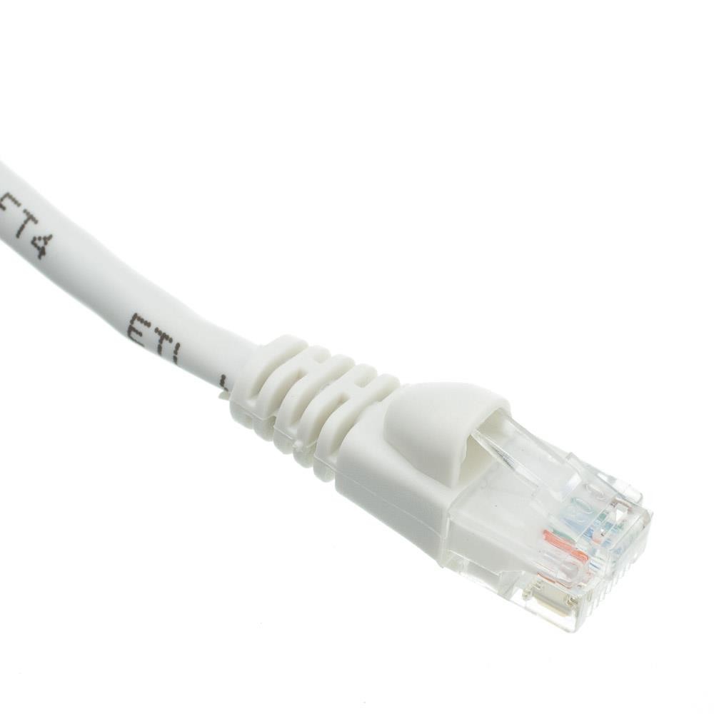 Cat6 Ethernet Patch Cable, Snagless/Molded Boot, 6 inch - White